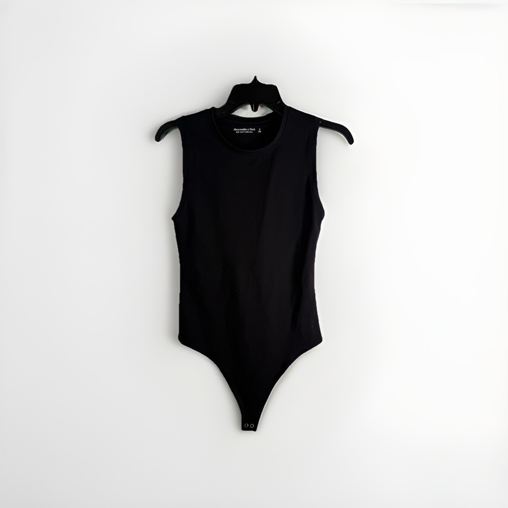 Abercrombie & Fitch High Neck BLACK Bodysuit SMALL Soft Collection